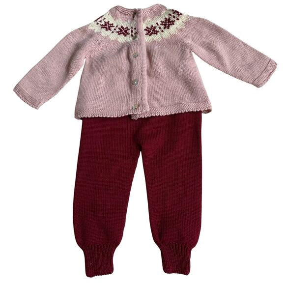 Mi Lucero Rose/Garnet Sweater Jogger Set size 3mo - Picture 3 of 3